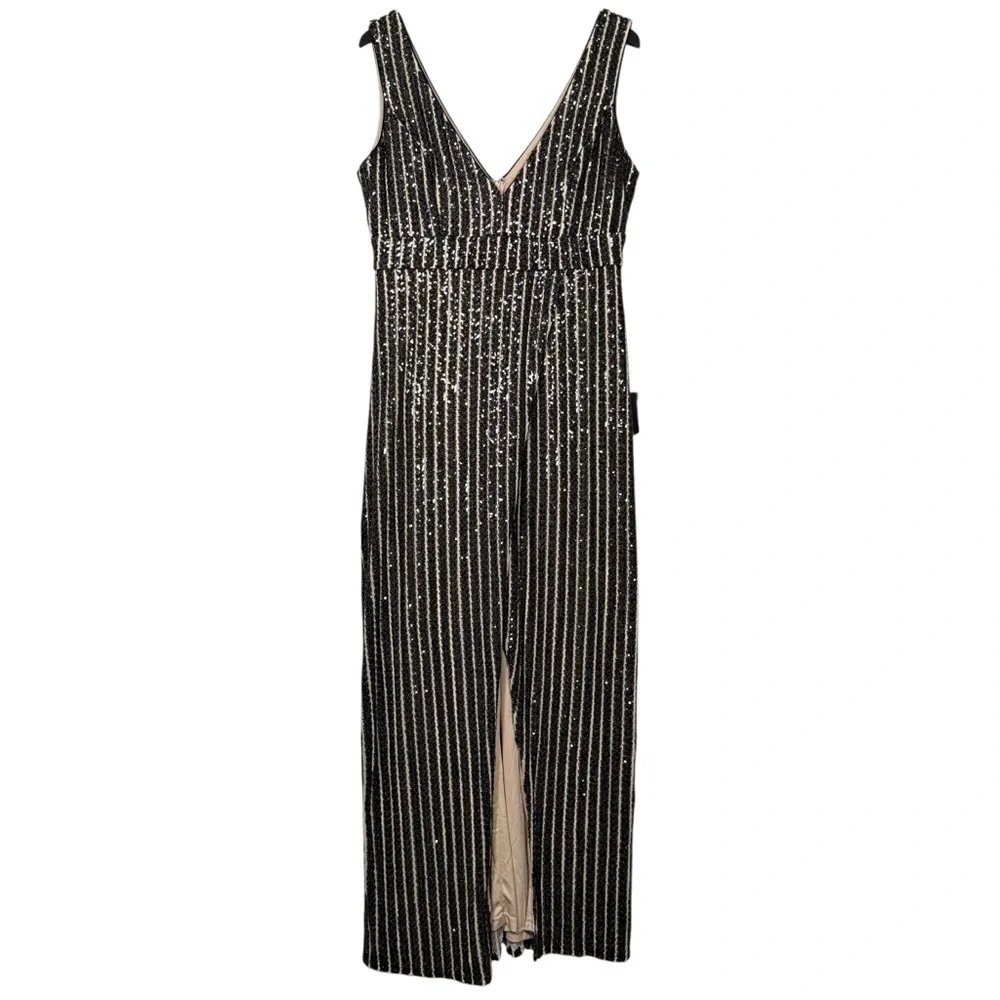 NWT Lulu’s Size XL Unforgettable Elegance Black Sequin Sleeveless Maxi Dress